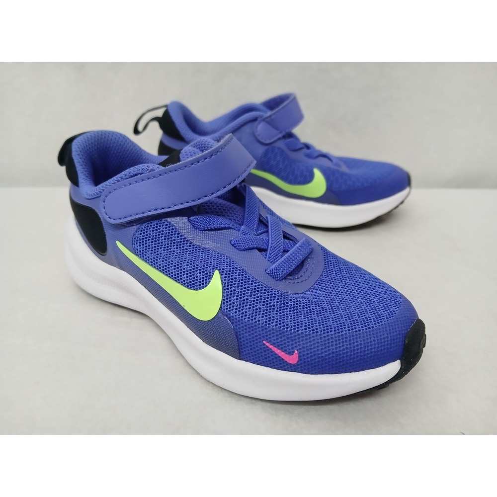 Nike Toddler‎ Revolution 7 Running Shoes FB7690-500 Blue Yellow Black Pink Sz 8